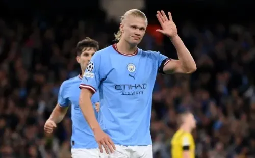 Erling Haaland no celebró su tanto contra Borussia Dortmund. (Foto: Getty Images)