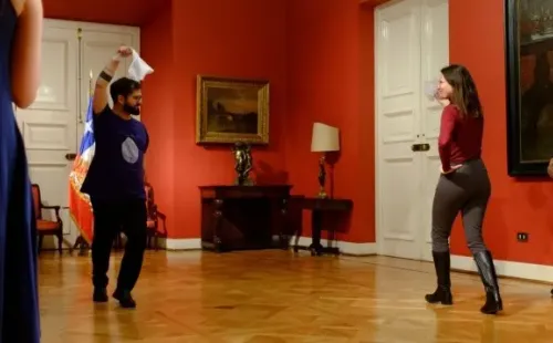 Presidente Gabriel Boric y laalcaldesa de Santiago Irací Hassler.