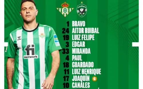 Formación del Betis.