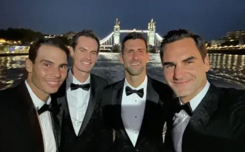 Diosa selfie: Federer junto a Nadal, Murray y Djokovic en Londres (Instagram)