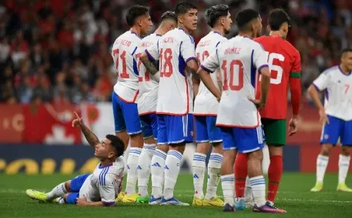 Williams Alarcón, Diego Valdés y Marcelino Núñez, tres alternativas que Eduardo Berizzo usó frente a Marruecos. (Comunicaciones ANFP).