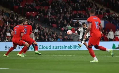 Kai Havertz anotó un doblete para darle el empate a Alemania ante Inglaterra. Foto: Getty Images