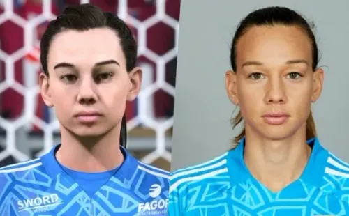 ¿Se parecen? Así es la cara de Christiane Endler en FIFA 23 y en la vida real. | Foto: @gamer_matheusx y Getty