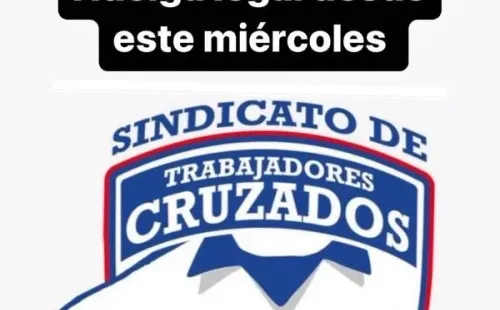 El sindicato de Cruzados comunicó así su huelga en la cuenta de Instagram que usa para informar.