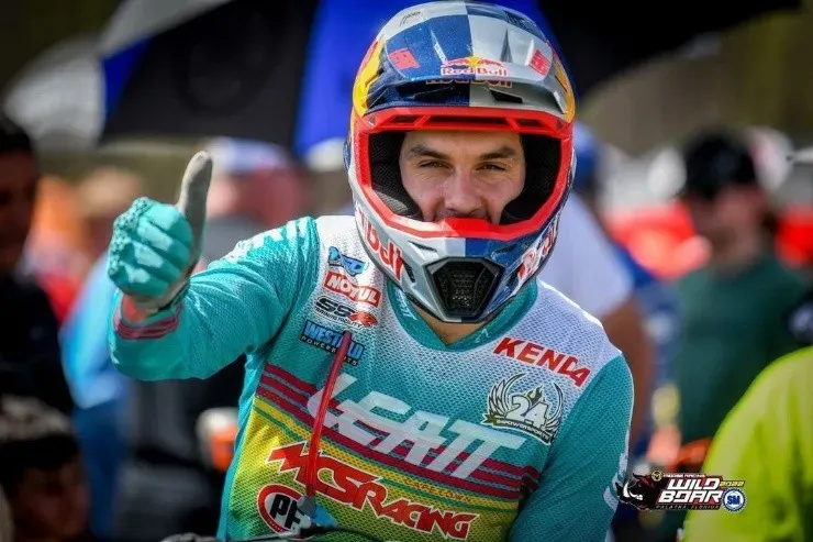 Pese a los problemas técnicos con su moto. Benjamín Herrera pudo completar la fecha del Grand National Cross Country en Ohio. Foto: Red Bull Content Pool.
