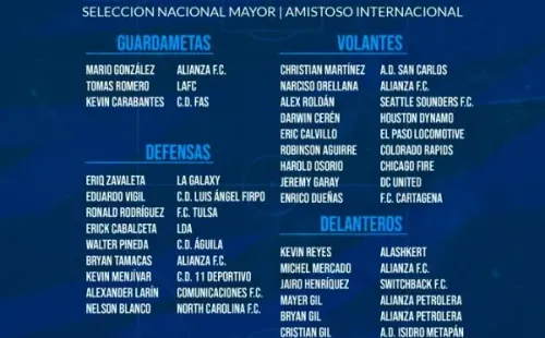 Michell Mercado había sido incluido en la nómina de El Salvador.
