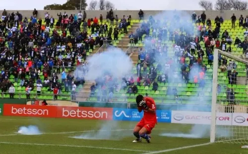 El momento del impacto de la pirotecnia sobre Martín Parra.
