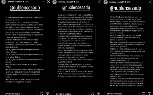 Lorenzo Reyes envió un mensaje a través de redes sociales.