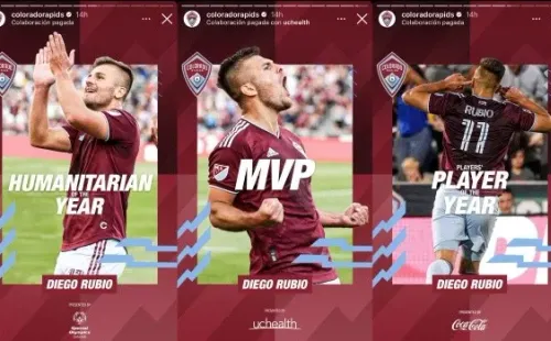 Rubio ganó tres premios tras una temporada increíble en Colorado Rapids.