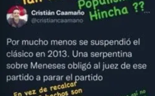 El reprobatorio comentario de Fernando Meneses a Cristian Caamaño.