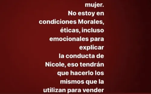 Meza sobre acusación de Nicole Block: “Jamás he abusado de una mujer”.(Foto: Instagram)