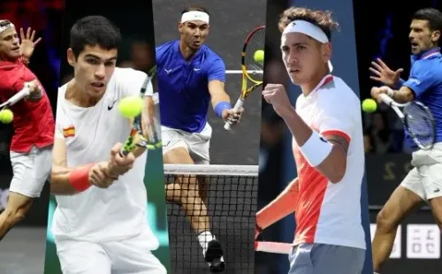 Nadal, Djokovic, Schwartzman, Alcaraz y Tabilo -en ese orden- son los cinco tenistas que mejor devuelven los saques en el circuito ATP en el último año. | Foto: Getty