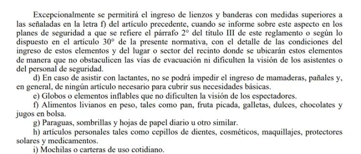 El artículo 77 deLey contra Violencia en los Estadios