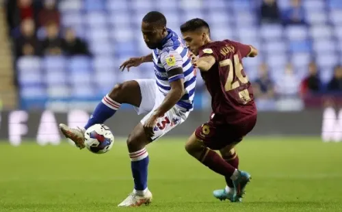 READING, ENGLAND - OCTOBER 04: during the Sky Bet Championship between Reading and Norwich City at Select Car Leasing Stadium on October 04, 2022 in Reading, England. (Photo by Warren Little/Getty Images)-Not Released (NR) EDITORIAL USE ONLY. No use with unauthorized audio, video, data, fixture lists, club/league logos or 'live' services. Online in-match use limited to 120 images, no video emulation. No use in betting, games or single club/league/player pub