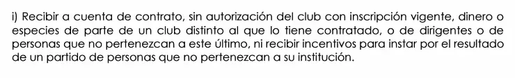El reglamento de la ANFP prohíbe cualquier forma de incentivo de terceros