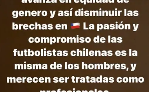 Claudio Bravo compartió en su Instagram un contundente mensaje pro fútbol femenino.