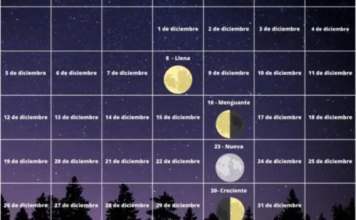 Calendario lunar diciembre 2022