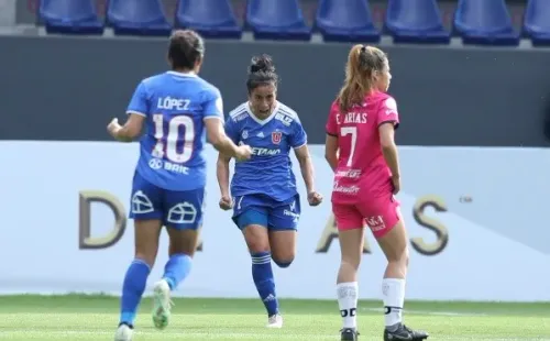 La celebración de Rebeca Fernández para la U. Foto: Conmebol.