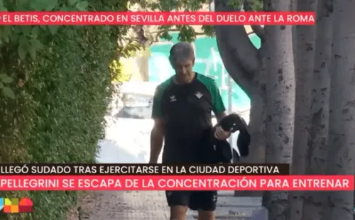 Manuel Pellegrini llegó agotado tras escaparse a entrenar antes del choque del Betis con la Roma. Foto: El Desmarque.