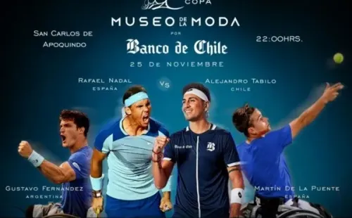 La Copa Museo de la Moda trae un increíble partido entre Rafael Nadal y Alejandro Tabilo. | Foto: Copa Museo de la Moda