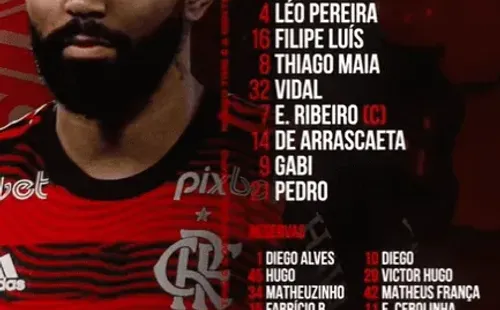Formación confirmada de Flamengo con Vidal titularísimo para buscar el título en la Copa de Brasil.