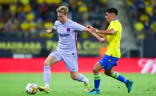 Tomás Alarcón jugando contra el Barcelona