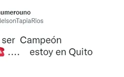 El mensaje de Tapia en redes sociales.