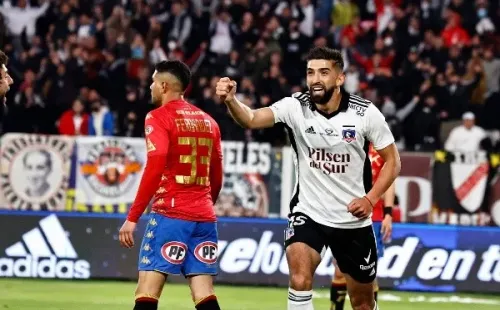 Amor celebra su gol a Unión Española (Agencia Uno)