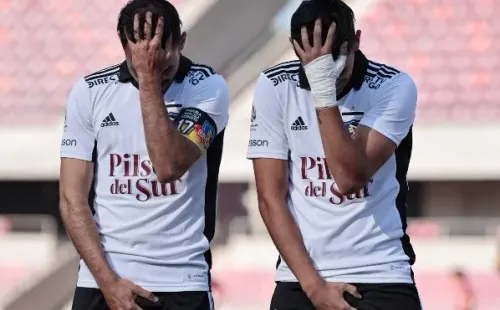 La celebración que Pablo Solari y Gabriel Suazo dejaron patentada en Colo Colo. (Agencia Uno).