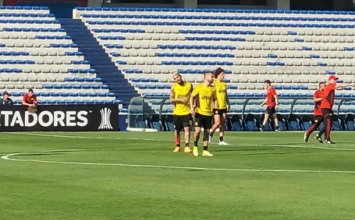 Vidal en la práctica en Ecuador (Fotos: Cristián Cavieres/Enviado Especial a Ecuador)