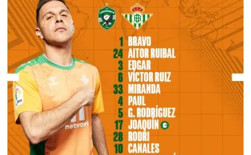 Formación del Betis ante Ludogorets.