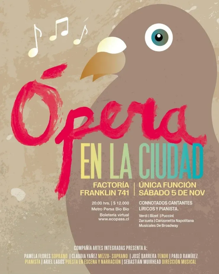 Ópera en la Ciudad se presentará este 5 de noviembre en Factoría Franklin