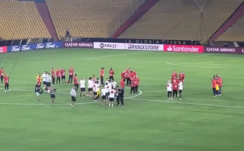 En el reconocimiento de terreno. Foto :Redgol.