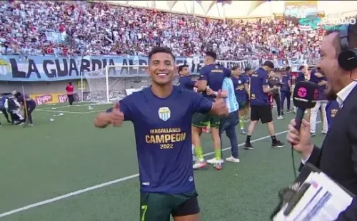 Felipe Flores dejó clara la gran felicidad de Magallanes por ganar el Campeonato Ascenso 2022 y regresar a la Primera División del fútbol chileno. (Captura TNT Sports).