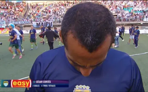 César Cortés lloró tras el partido que selló el ascenso de Magallanes. Foto: TNT Sports