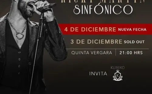 Segunda fecha de Ricky Martin Sinfónico en Chile ya está a la venta.(Foto: Multimusica)