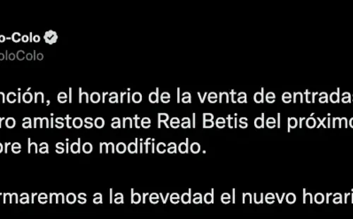 Foto: Twitter Colo Colo Oficial