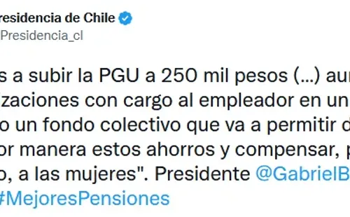 Twitter: Presidencia de Chile
