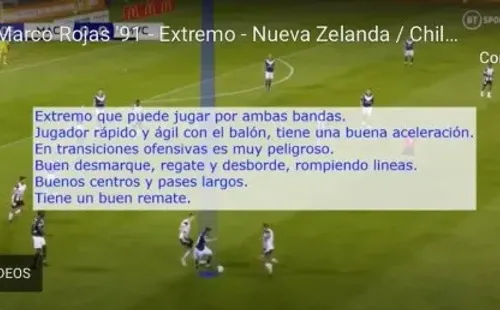 Un análisis que Andrés González hizo de Marco Rojas, el chileno neocelandés que milita en Colo Colo. (Captura).
