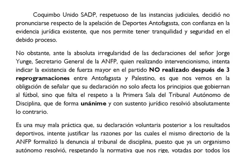 El comunicado de prensa.
