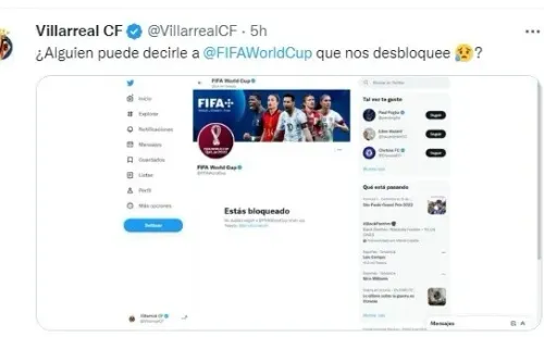 El mensaje de Villarreal en redes sociales.