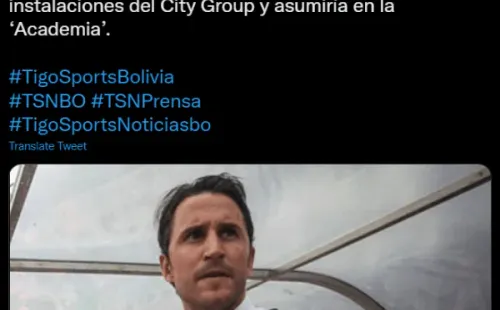 Tigo Sports Bolivia y su información sobre Beñat San José. (Captura).