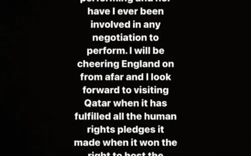 Dua Lipa le dice NO al Mundial de Fútbol en Qatar 2022.(Foto: Instagram)