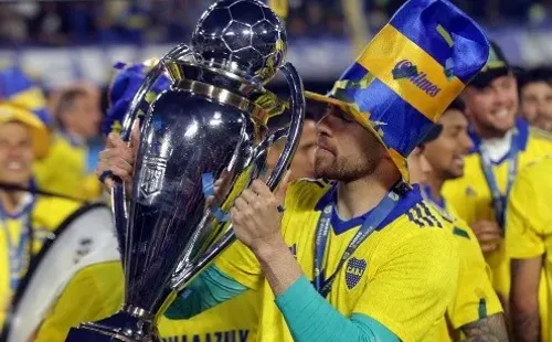 Agustín Rossi celebra el título de Boca Juniors en la Liga Profesional de Argentina. (Getty Images).