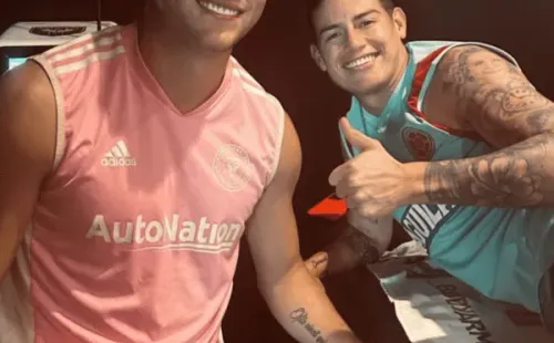 La storie que compartió Robbie Robinson junto a James Rodríguez en su Instagram. (Captura).