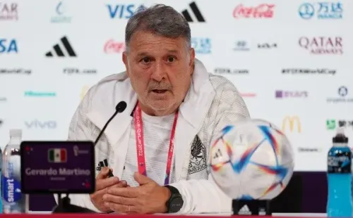 Tata Martino en la conferencia de prensa ofrecida en Qatar (Getty)