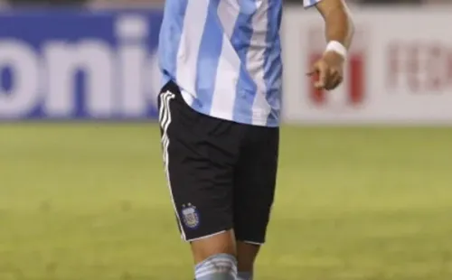 El seleccionado mexicano Rogelio Funes Mori en las inferiores de la Albiceleste.