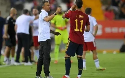 Luis Enrique ha dirigido varias veces a su yerno, Ferran Torres, en la selección de España. (Getty Images Europe).