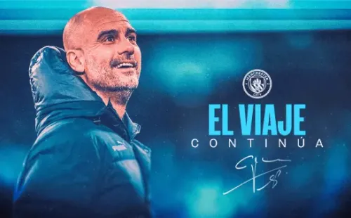 Así informó el Manchester City de la renovación de Josep Guardiola. (Captura).
