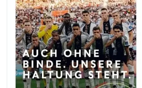 El mensaje de la selección alemana en sus redes sociales. | Foto: Captura.